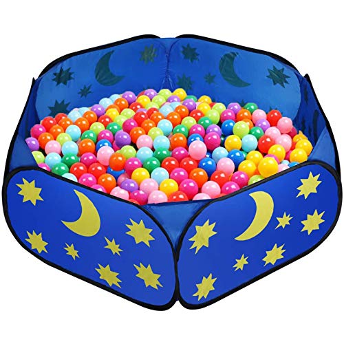 Spacious Kids Ball Pit,Portable Toddlers Play Pit for Preschooler Indoor and Outdoor Playing - Balls Not Included Blue