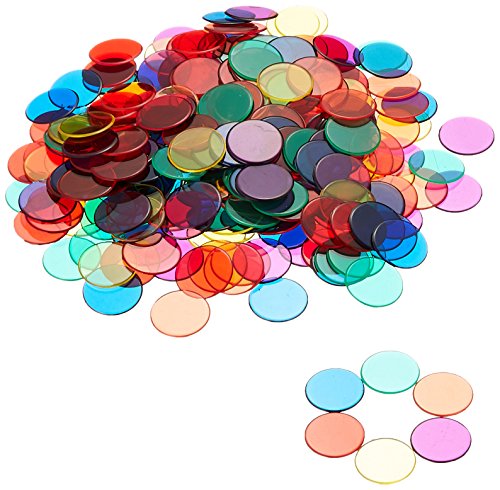 Learning Resources Transparent Color Counting Chips, Set of 250 Assorted Colored Chips, Ages 5+