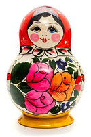 Matryoshka Semenovskaya Russian Nesting Doll red Head Round Shape 10 pcs Inside
