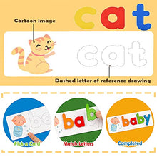 Load image into Gallery viewer, Wooden Toddler See and Spelling Learning Toy Matching Alphabet Word Game with 56 Different Words on 28 Two-Sided Cognitive Cards Letter Jigsaw Puzzle Toys for Kids Montessori Preschool Education
