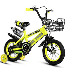 Load image into Gallery viewer, LIUXR Children&#39;s Bicycle, Boys Girls Bicycle 12/14/16/18 Inch with Training Wheels, with Kickstand &amp; Water Bottle Child&#39;s Bike,Yellow_12inch
