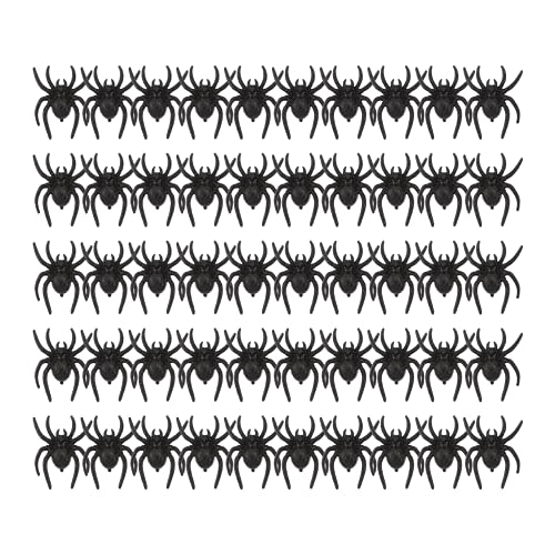 KESYOO 50pcs Plastic Spider Props April Fools' Day Halloween Spider Prank PropsHalloween Party Decorations