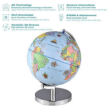 Load image into Gallery viewer, Baugger Globe Learning, World Globe Illuminated AR Globe with Stand Educational LED Augmented Reality Earth Globe Learning Geography Constellation Interactive APP Gift for Boys Girls
