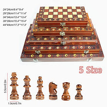 Load image into Gallery viewer, LANGWEI 3 in 1 Wooden Magnetic Chess Set, Folding Chess Checkers Backgammon Set, Portable Travel Chess Game Board Interior for Storage,9.4&quot;
