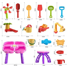 Load image into Gallery viewer, TEMI 4-in-1 Sand Water Table for Kids, 32PCS Beach Toys Toddler Activity Table Sandbox Toy Sensory Play Table Summer Outdoor Toys for Children Boys Girls (4 in 1 Sand Water Table)
