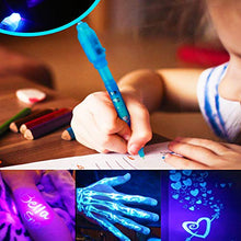 Load image into Gallery viewer, VOVRU Invisible Ink Pen 24Pcs Spy Pen with UV Light Magic Marker Kid Pens for Secret Message and Birthday Party,Writing Secret Message for Easter Day Halloween Christmas Party Bag Gift
