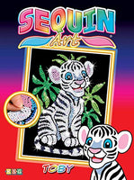Sequin Art Red, White Tiger Cub, Sparkling Arts and Crafts Picture Kit, Creative Crafts