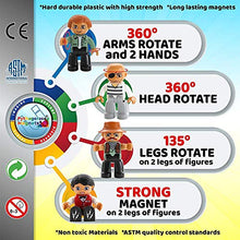 Load image into Gallery viewer, Magnetic Figures Set of 4 Toy People Magnetic Tiles Expansion Pack for Boys and Girls Educational Stem Toys Add on Sets for Magnetic Blocks schoolteacher, Sheriff, Bandit Set.
