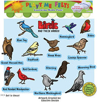 Playtime Felts Birds and Their Names Felt Set for Flannel Board