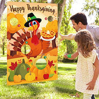 Thanksgiving Bean Bag Toss Games - Turkey Day Fall Party Outdoor Indoor Activity Supplies Decorations,with 3 bean bags
