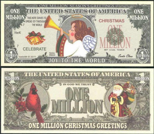 Lot of 100 Bills - Angel, JOY to the World Christmas Million Dollar Wholesale