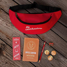 Load image into Gallery viewer, My Sketchventure Bryce Canyon National Park Kids Adventure Pack Fanny Pack for Hiking Gear, Travel Guide Book with Map, Trails &amp; Nature for Drawing - Includes Button Pins for Backpack
