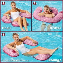 Load image into Gallery viewer, Aqua Mosaic 3-in-1Pool Chair Float Inflatable FloatingPoolChair for Adults with Length-Adjust Toggles  Use as a Lounge,Chair, or Drifter  Burgundy Mosaic
