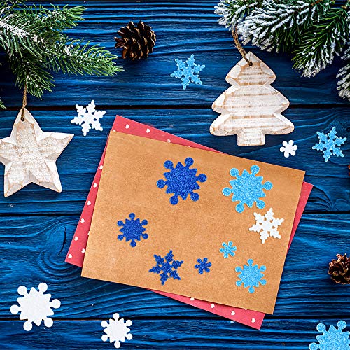 Coopay Glitter Foam Snowflake Stickers Self-Adhesive Snowflake Stickers  Decals for Christmas Decoration, DIY Craft Projects