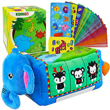 Load image into Gallery viewer, KUANGO My First Baby Tissue Box Toys, Soft Stuffed Crinkle Montessori Toys for Babies 6-12 Months, Colorful Juggling Rainbow Dance Scarves for Newborn Infant Sensory Toys 0 3 6 9 Months
