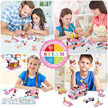 Load image into Gallery viewer, LUKAT STEM Building Sets for Girls, 553 PCS Ice Cream Trucks Toys for 6 Year Old Kids, 25 Models Food Cars Construction Building Block Kits, Educational Toys Gifts for Age 6-12 + Year Old Kids
