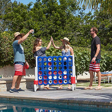 Load image into Gallery viewer, ECR4Kids Jumbo 4-to-Score Giant Game Set, Backyard Games for Kids, Indoor/Outdoor Connect-All-4, Adult and Family Fun Game, 43 Inches Tall, America  Red, White and Blue (Game Only)
