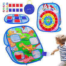 Load image into Gallery viewer, 3 in 1 Bean Bag Toss Game for Toddler Easter Party Corn Holes Outdoor Indoor Dart Board Toys with 8 Bean Bags &amp; 8 Sticky Balls Beach Yard Lawn Toddler Games Gift for Boys Girls Age 2-43-54-8 Kids
