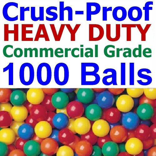 1000 pcs Commercial Grade Heavy Duty Crush-Proof Plastic Ball Pit Balls in Random Colors - Jumbo 3