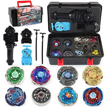 Load image into Gallery viewer, Burst Battle Top Set 8 Battling Tops Itcaoseklu Evolution Combination 4D Series 3 Launchers Blast Gyro Game with Portable Storage Box Gift for Kids Children Boys Ages 6 7 8+
