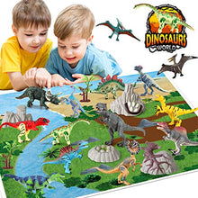 Load image into Gallery viewer, 21PCS Dinosaur Toys with 5&quot;-10&quot; Realistic Dinosaur Figures with Movable Jaws Kids Activity Play Mat to Create a Dino World Include T-Rex,Triceratops,Velociraptor Perfect Dinosaur Gifts for Boys Age 3+
