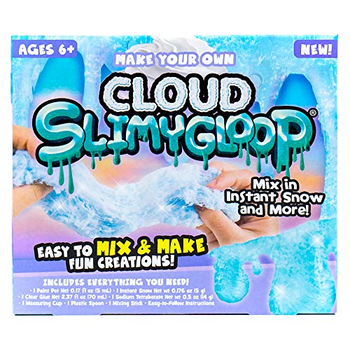 SLIMYGLOOP Make Your Own Fluffy Cloud DIY Slime Kit by Horizon Group USA, Mix & Create Super Stretchy, Fluffy, Gooey, Putty Cloud Slime  Instant Snow Included, Blue, Multi, One Size