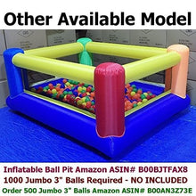 Load image into Gallery viewer, My Balls by CMS Pack of 200 pcs 3.1&#39;&#39; Jumbo Size Crush Proof Plastic Balls in 5 Bright Colors - Phthalate Free BPA Free, Perfect Amount for a Small Inflatable Pool

