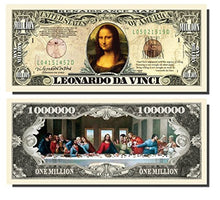 Load image into Gallery viewer, Leonardo da Vinci Novelty Million Dollar Bill - Set of 100 with 1 Bonus Christopher Columbus Bill
