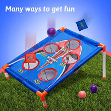 Load image into Gallery viewer, HomeMall Bean Bag Toss Outdoor Games - Portable Cornhole Outdoor Board Toy for Kids, 5 Holes Scoring Cornhole Set with 6 Bean Bags and 3 Balls, Families Kids Outdoor Activities Games Gifts Age 3 4 5 6
