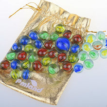 Load image into Gallery viewer, 40 Pieces Cats Eyes Glass Marbles Sling Shot Ammo Assorted Colors with a Free Bonus Shooter Marble and Velvet Drawstring Storage Bag
