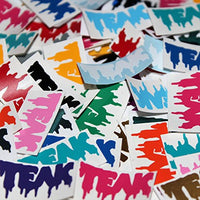 Teak Tuning Mini Teak Vinyl Stickers, Pack of 3, Multicolor