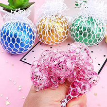 Load image into Gallery viewer, Soft Squishie Grape Mesh Ball Toys Relieve Stress Fidget Grape Balls Squeeze Grape Ball Pink Squishy Stress Ball with Water Beads (Pink)
