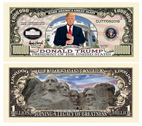 25 Donald Trump Million Dollar Legacy Bill with Bonus Thanks a Million Gift Card Set