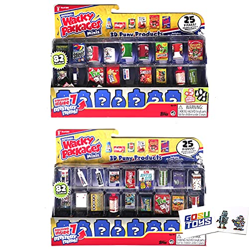 Wacky Packages Minis 25 Pieces (2 Pack) Series 2 with 2 Gosutoys Stickers