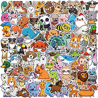 100pcs Cute Animal Stickers, A Variety of Cartoon Animal Waterproof Decals  for Water Bottle,Laptop,Phone,Computer,Skateboard for Kids Teens Girls