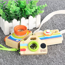 Load image into Gallery viewer, balacoo Kaleidoscope Toy Wood Camera Shaped Kaleidoscope Educational Toy Pretend Play Binoculars Toy Bird Binocular for Kids Orange
