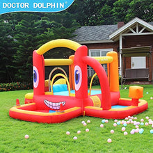 Load image into Gallery viewer, Doctor Dolphin Inflatable Bounce House with Blower, Indoor Outdoor Bouncy Castle for Kids , Slide Bouncer for Children ,Crab Shape Jumping House with Ball Pit Punching Bag Throwing Game
