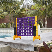 Load image into Gallery viewer, ECR4Kids Jumbo 4-To-Score Giant Game Set - Oversized 4-In-A-Row Fun for Kids, Adults and Families - Indoors/Outdoor Yard Play - 4 Feet Tall - Purple and Gold
