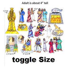 Load image into Gallery viewer, Daniel &amp; The Lion&#39;s Den Toggle Size Felt Figures for Bible Flannel Board Stories- Precut + Lesson Guide/Activity Page &amp; Story of Shadrach Meshach Abendego
