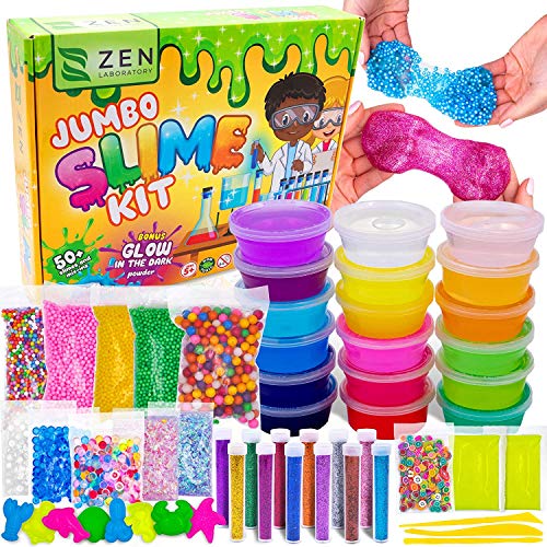 Slime Kit for Girls Toys Gifts Party Favors 7 8 9 10+ Year Old, Slime Making Kits for Boys Kids Glow in Dark Halloween, Slime Maker Girls Toy 10-12 Ages 8-12, Best Girl Birthday Ideas