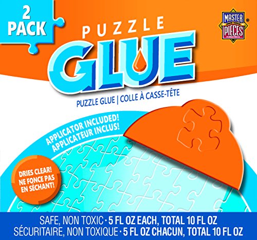 MasterPieces Accessories, Jigsaw Puzzle Glue Bottle & Wide Plastic Spreader, 5 Ounces each, 2 Pack