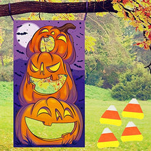 Load image into Gallery viewer, JOYIN Halloween-Themed Pumpkin Toss Game with 4 Candy Corn Design Bean Bags Party Favor Supplies, Games Pack and Decoration for Kids
