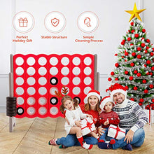Load image into Gallery viewer, COSTWAY Jumbo 4-to-Score Giant Game Set, 4 in A Row for Kids and Adults, 3.5FT Tall Indoor &amp; Outdoor Game Set with 42 Jumbo Rings &amp; Quick-Release Slider, Perfect for Holiday Party &amp; Family Game
