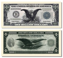 Load image into Gallery viewer, Federal Deserve Novelty Billion Dollar Bill - Set of 25 with 1 Bonus Christopher Columbus Bill

