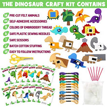 Load image into Gallery viewer, CiyvoLyeen Dinosaur Sewing Craft Kit DIY Kids Craft and Sew Set for Girls and Boys Educational Beginners Sewing Stuffed Animal Felt Plush Ornaments Set of 14
