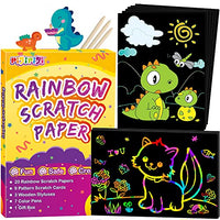 QXNEW Scratch Rainbow Art for Kids: Magic Scratch off Paper Children Art  Crafts Set Kit Supplies Toys Black Scratch Sheets Notes Cards for Boys  Girls Birthday Party Favors Games Christmas Easter Gifts 