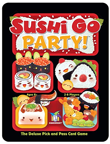 Gamewright Sushi Go Party!   The Deluxe Pick & Pass Card Game, Multicolored