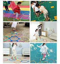Load image into Gallery viewer, Hopscotch Game Kids Hopscotch Jumping Ring Game-10 Multi-Colored Plastic Rings and 10 Connectors for Indoor Or Outdoor Use-Fun Creative Play Set (Size : 1 Set)
