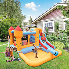Load image into Gallery viewer, Inflatable Bounce House,Inflatable Jumping Castle Slide with Blower,Water Slide All in one, Large Pool, Fun Bouncing Area with Basketball Hoop,Climbing Wall,Playground Set for Kids
