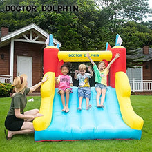 Load image into Gallery viewer, Doctor Dolphin Inflatable Jumping Castle with Large Slide, Inflatable Bouncer Slide with Blower for Toddlers, Kids Jumping Castle for Family, Indoor, Outdoor Use
